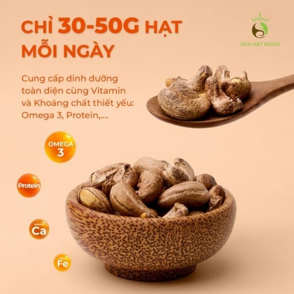 Hạt điều rang muối có vỏ lụa khối lượng 250g