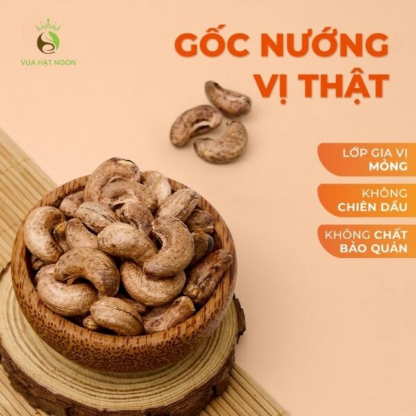 Hạt điều rang muối có vỏ lụa khối lượng 250g