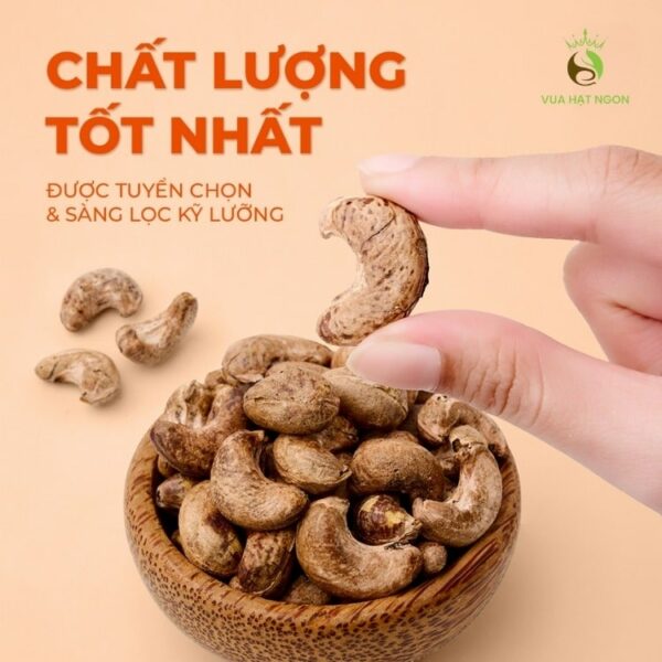 Hạt điều rang muối có vỏ lụa khối lượng 250g